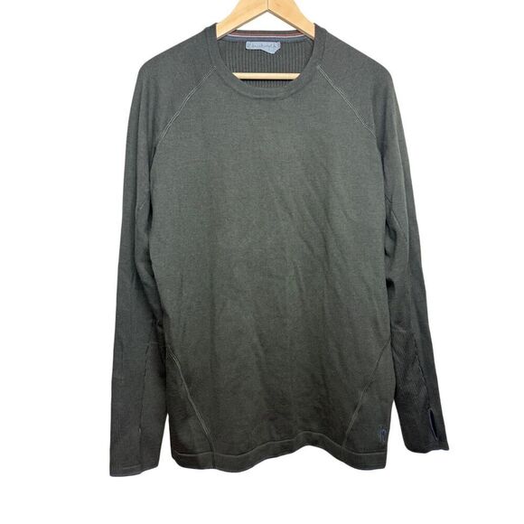SmartWool Olive Green Crew Neck Merino Wool Blend Sweater Men's Sz. L - Picture 1 of 7